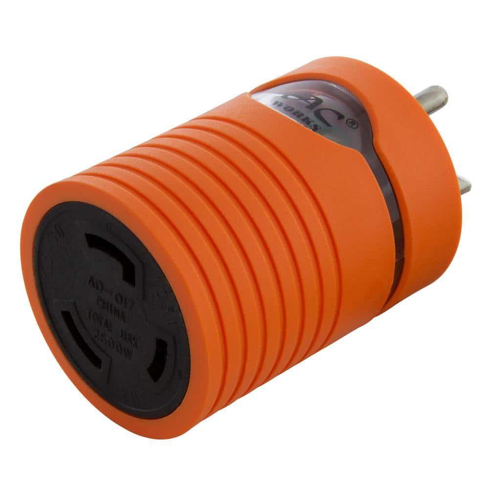 AC WORKS NEMA 5-20P 20 Amp Plug to Locking L5-30R 3-Prong 30 Amp