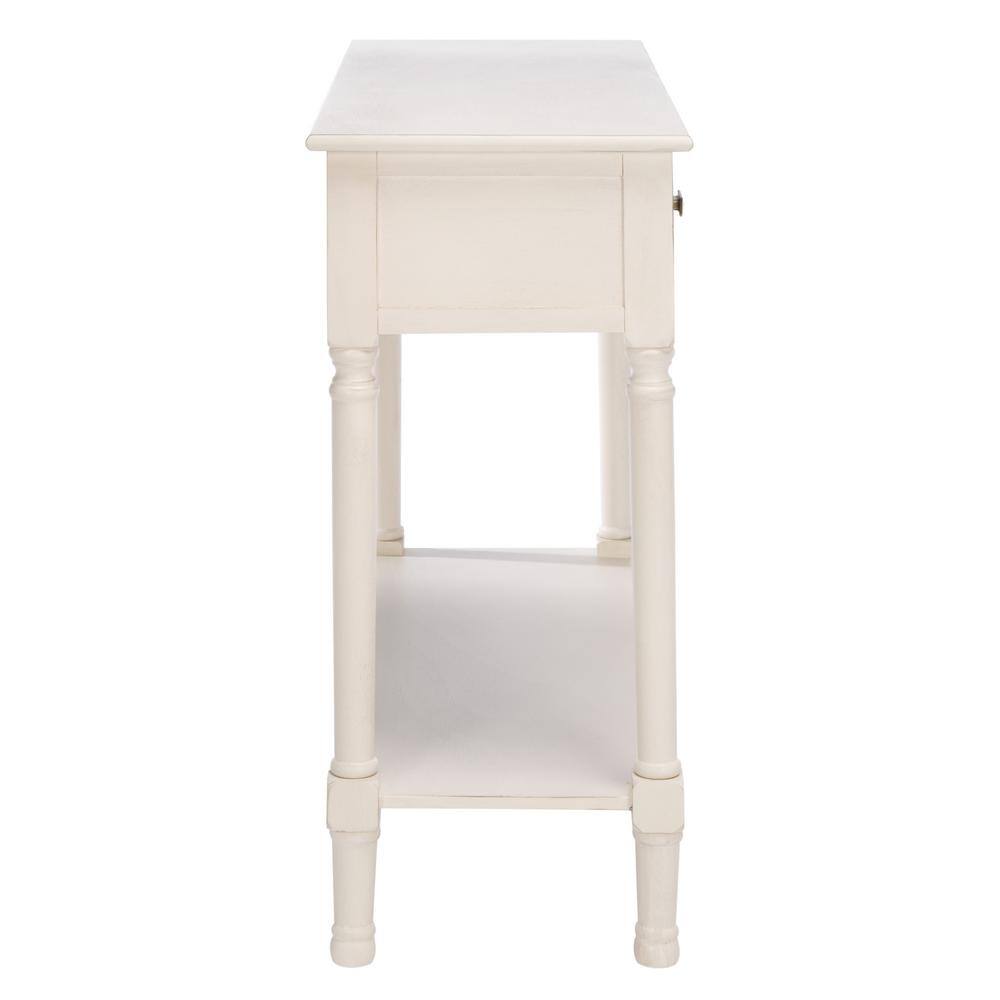 Distressed White 40" Modern Console Table with 2 Drawers