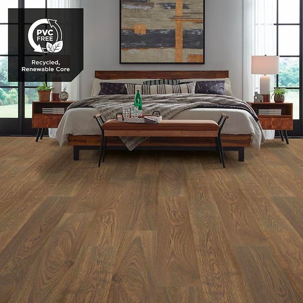 Fusion Timbercove Pecan 10 mm T x 7.48 in. W x 47.24 in. L Waterproof Hybrid Resilient Flooring (27 sq. ft./Case)