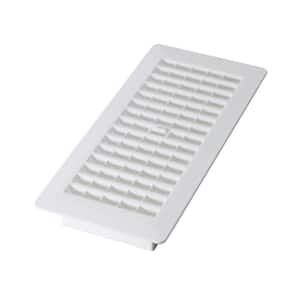 4 in. x 10 in. Plastic Floor Register, White