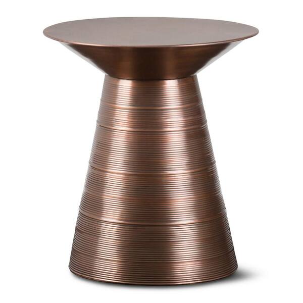 Simpli Home Sheridan Metal Accent Table Aged Copper