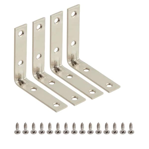 (4-Pack) 3 in. Stainless Steel Corner Braces