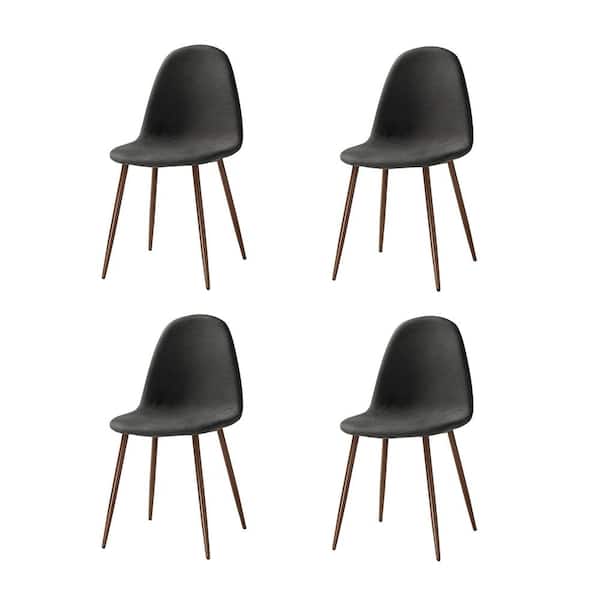 JAYDEN CREATION Qunduz Charcoal Upholstery Dining Chair with Transfer Print (Set of 4)