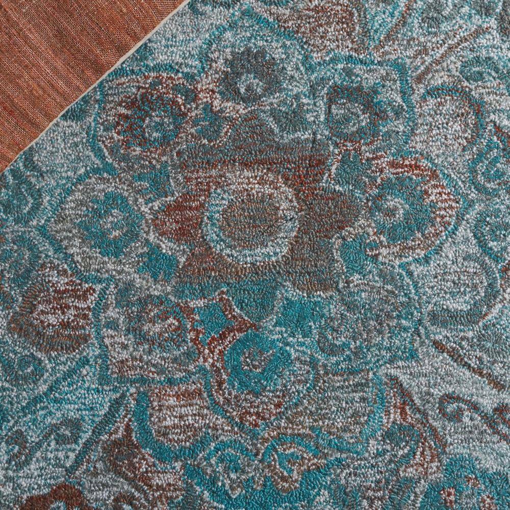 Handmade Tufted Blue and Brown Wool Area Rug, 5' x 8'