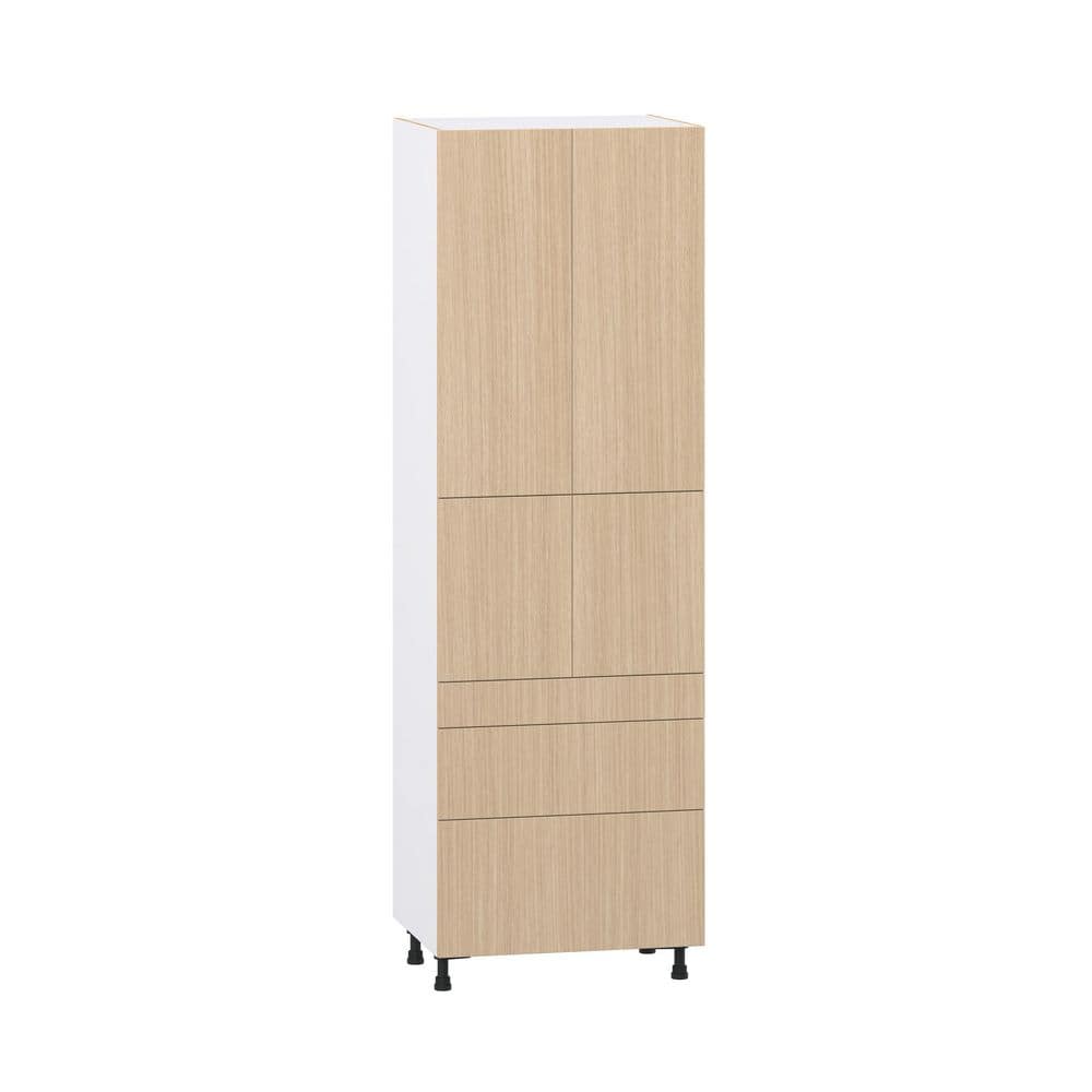 Timberline 30 in. W x 24.5 in. D x 94.5 in. H Shaker Assembled Pantry Kitchen Cabinet with 5 Drawers in Mojavi Oak price history on PriceWatchPro