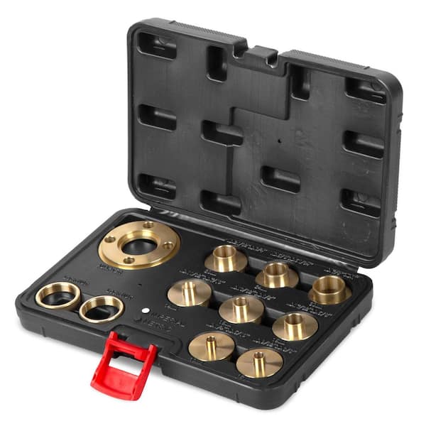 Solid Brass Router Template and Guide Bushing Set, 1-3/16 in. Base Plate, 11-Piece Kit (RT011A)