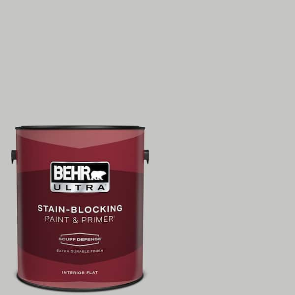 BEHR ULTRA 1 gal. #N520-2 Silver Bullet Extra Durable Flat Interior Paint & Primer