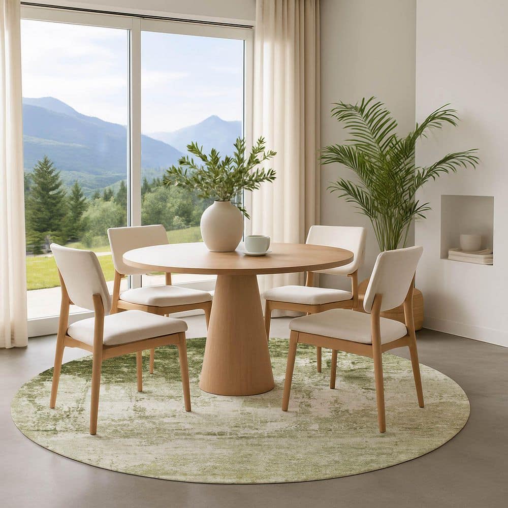 Mayfield Premium Machine Washable Abstract AMF1766 Sage 8 ft. x 8 ft. Round Rug price history on PriceWatchPro