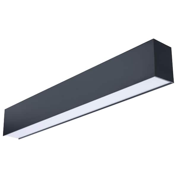 2 ft. Integrated LED Black Connectable Linear Strip Light Fixture Up and Down Field Selectable Wattage and CCT 120V-347V