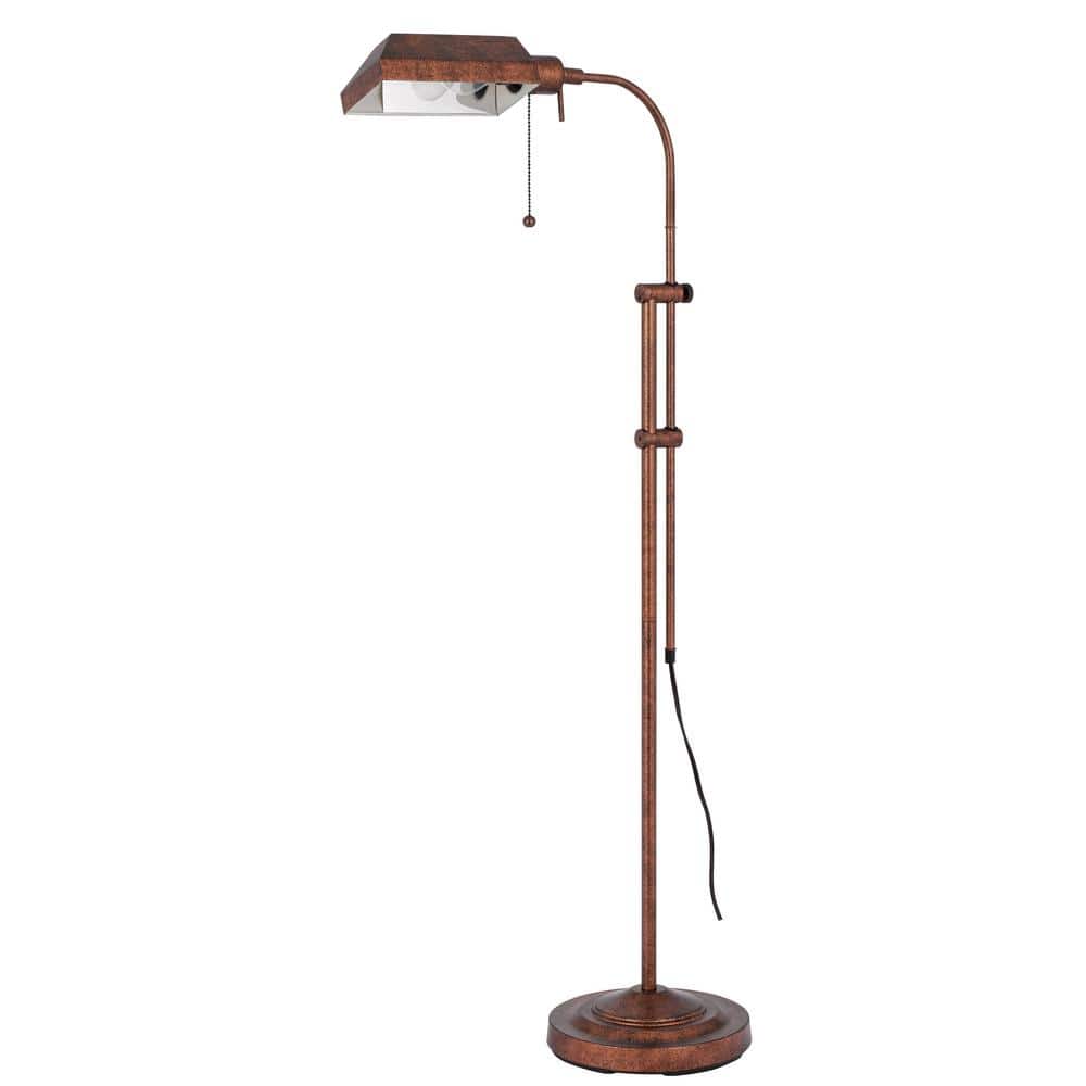 Adjustable Traditional Pharmacy Floor Lamp in Rust Finish