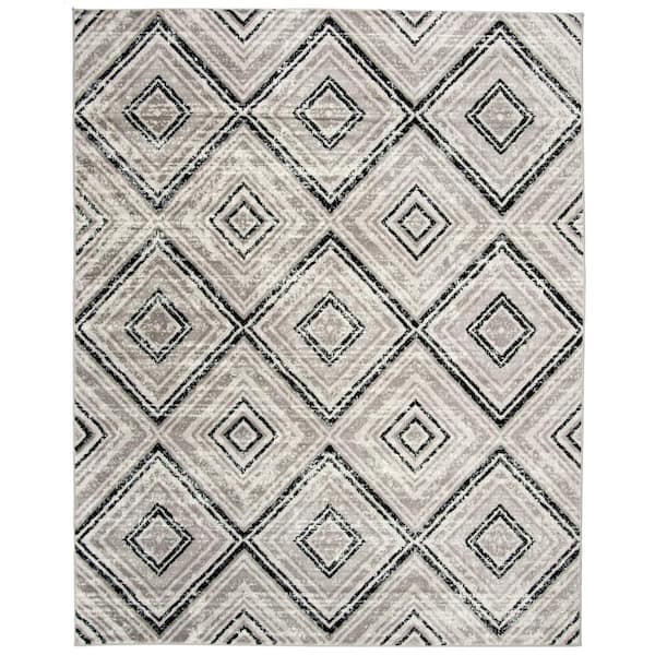 SAFAVIEH Skyler Gray/Black 8 ft. x 10 ft. Geometric Area Rug