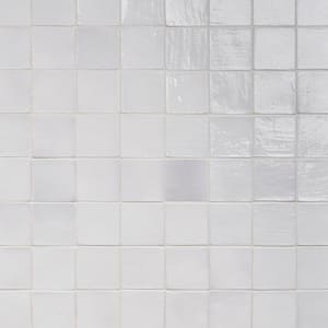 Orion White 3.93 in. x 3.93 in. Glazed Terracotta Clay Wall Tile (5.38 Sq. Ft./Case)