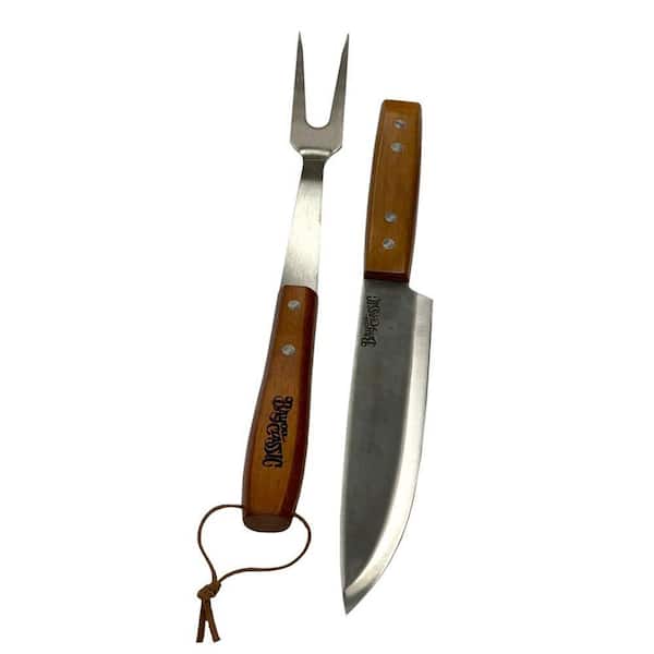 BAYOU CLASSIC Fork and Knife Grilling Set Includes 13.5 in. Fork and 12.75 in. Chefs Slicing Knife (2-Piece)