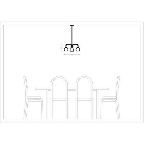 Hunter Van Nuys 3-Light Brushed Nickel Transitional Clear Glass Tiered LED Mini Hanging