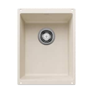 PRECIS White Granite Composite 13.75 in. Undermount Bar Sink in Soft White