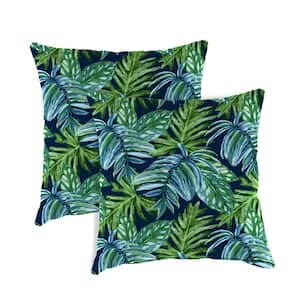 18 in. L x 18 in. W x 4 in. T Square Outdoor Throw Pillow in Fulton Parisian (2-Pack)