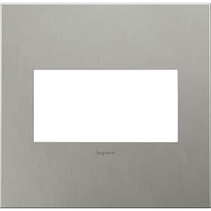 adorne 2 Gang Decorator/Rocker Wall Plate, Brushed Stainless Steel (1-Pack)