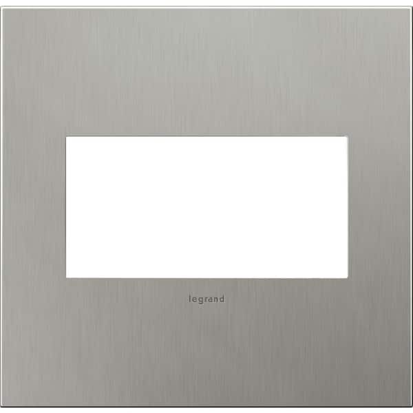 Legrand adorne 2 Gang Decorator/Rocker Wall Plate, Brushed Stainless Steel (1-Pack)