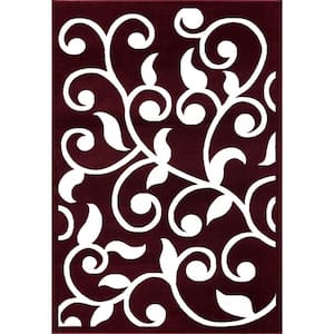Area Rugs Modern Desing for Living Room 3 x 5 Red/White
