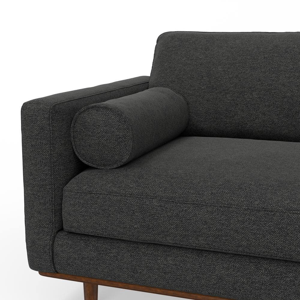 Morrison Charcoal Grey Fabric Mid-Century Modern Sofa with Removable Cushions