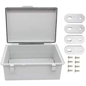 Durable Electrical Junction Box with Mounting Plate, Clear Hinged Cover Stainless Steel Latch, Plastic Enclosure