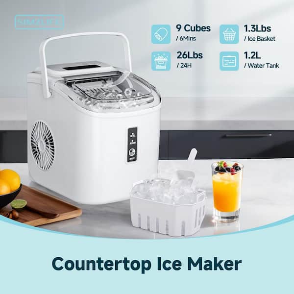 9.4 in. 26.5lb/24H Bullet Ice Countertop Portable Ice Maker