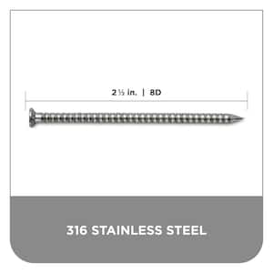 2-1/2 in. 8D 316 Stainless Steel Ring Shank Siding Nail 5 lbs. (980-Count)