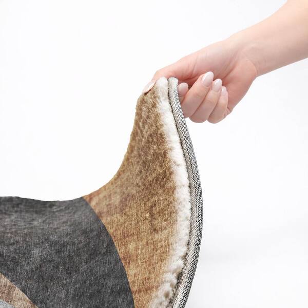 Dream Shag Premium Machine Washable Abstract ADS715 Taupe 3 ft. x 4 ft. Area Rug