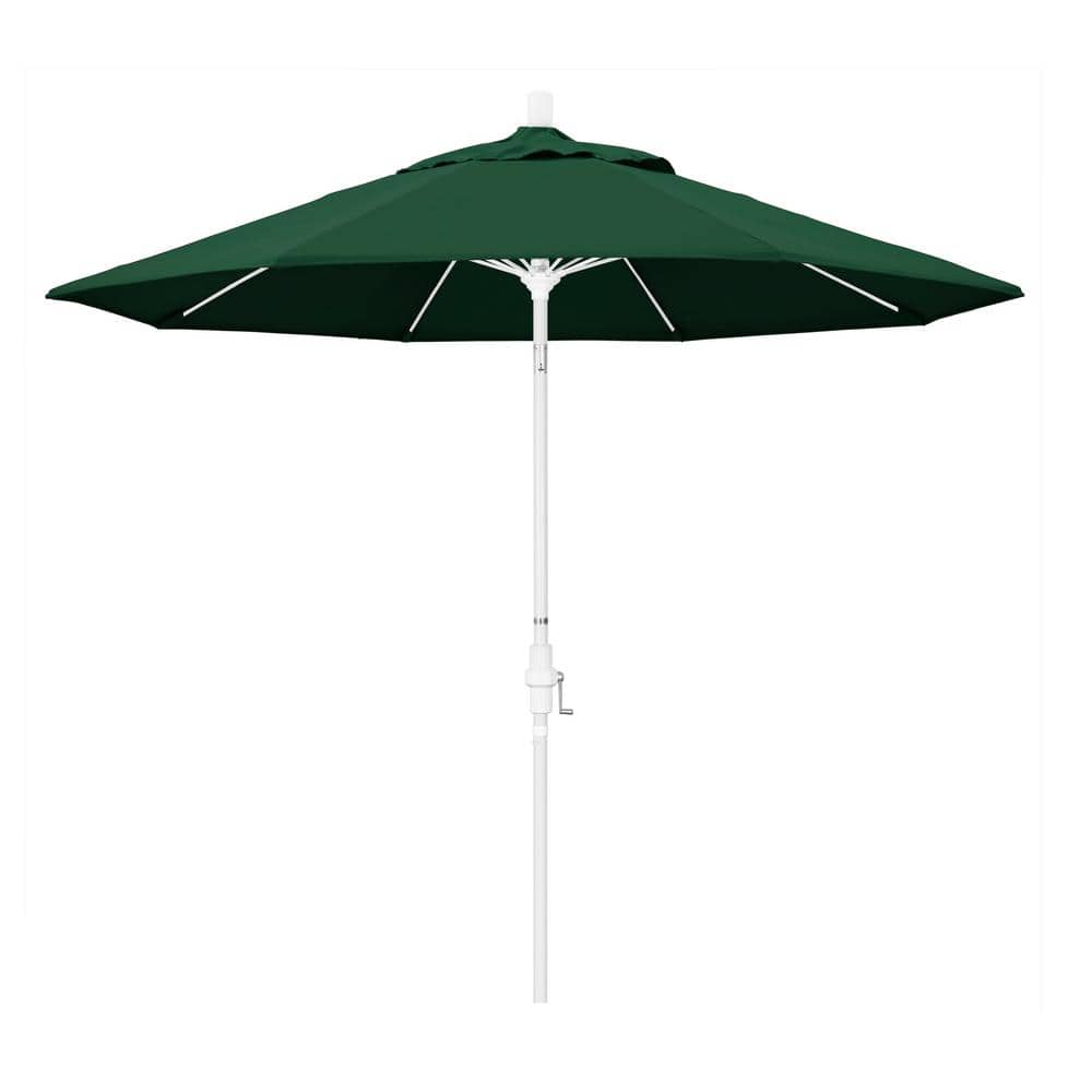 9 ft. Fiberglass Market Collar Tilt M White Patio Umbrella in Hunter Green Olefin price history on PriceWatchPro
