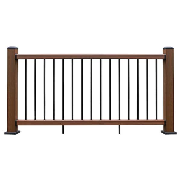 Ultrashield Hemispheres 36 in. x 3 in. x 6 ft. Brazilian Ipe Composite Railing Kit