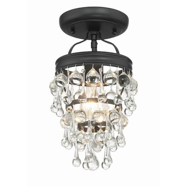Crystorama Calypso 7.25 in. 1-Light Matte Black Flush Mount