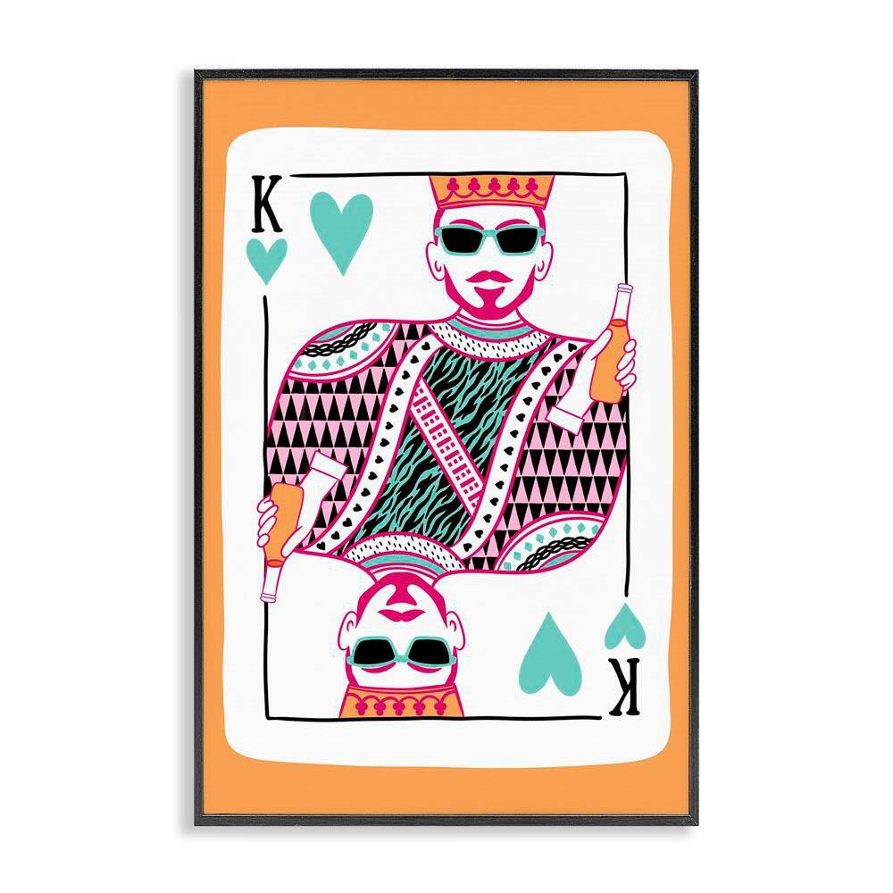 King of Hearts and Drink by JJ Design House LLC Black Framed People Giclee Art Print 18 in. x 12 in. price history on PriceWatchPro