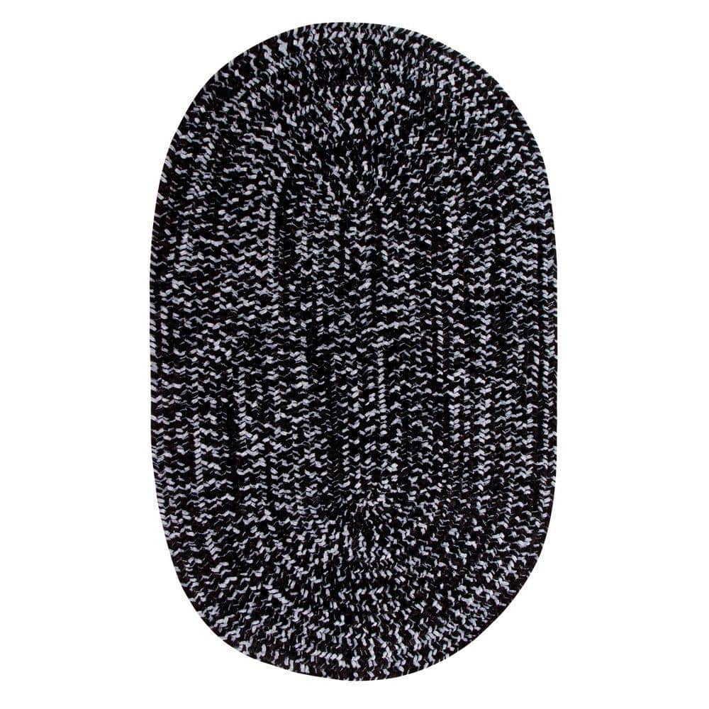 Better Trends Chenille Tweed Polyester 22  x 40  Braided Rug - Black/Gray