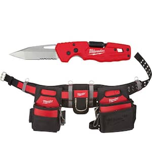 Adjustable Electricians Work Belt with 5-in-1 Folding Knife