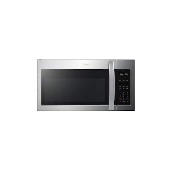 Midea 1.9 cu. ft. 29.8 in. Over-The-Range Microwave with 1-Touch Sensor Cooking, 2-speed Fan, 300 CFM in Stainless Steel