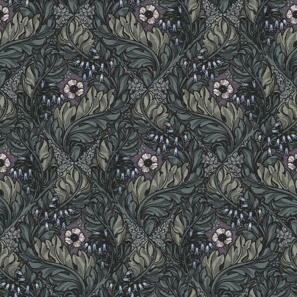 Llewelyn-Bowen Off The Wall Green/Purple Floral Rambleicious Matte Finish N