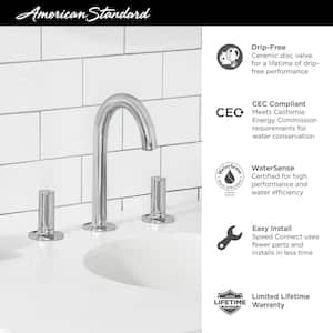 Studio S 8 in. Widespread 2-Handle Lever Bathroom Faucet with Drain Assembly in Brushed Nickel