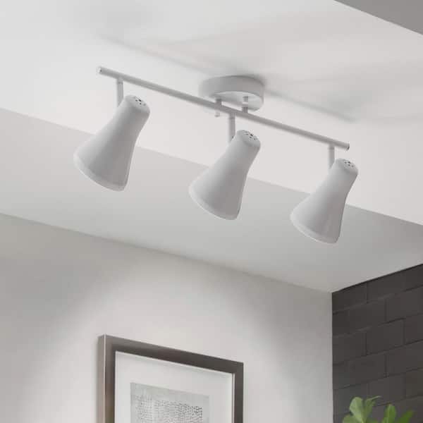 Hampton Bay 1.83 ft. 3-Light Glossy White LED Track Lighting Kit