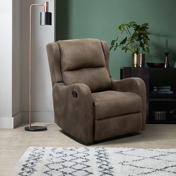 Lazzara Laurel Brown Microfiber Manual Recliner 8527BRW-1 - The