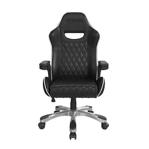 Galaxy, Black, Faux Leather Gaming and Office Chair featuring headrest, lumbar support and tilt.