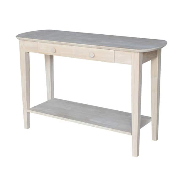 International Concepts Philips 46 in. Unfinished Rectangle Wood Console Table with Drawers