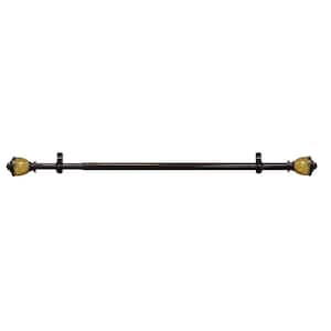 Camino Lincroft 28 in. - 48 in. Adjustable 3/4 in. Single Curtain Rod in Oiled Bronze/Amber Glass Lincroft Finials