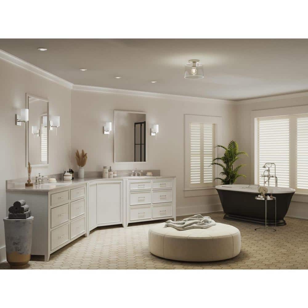 Adley Polished Nickel and Clear Glass Flush Mount Light