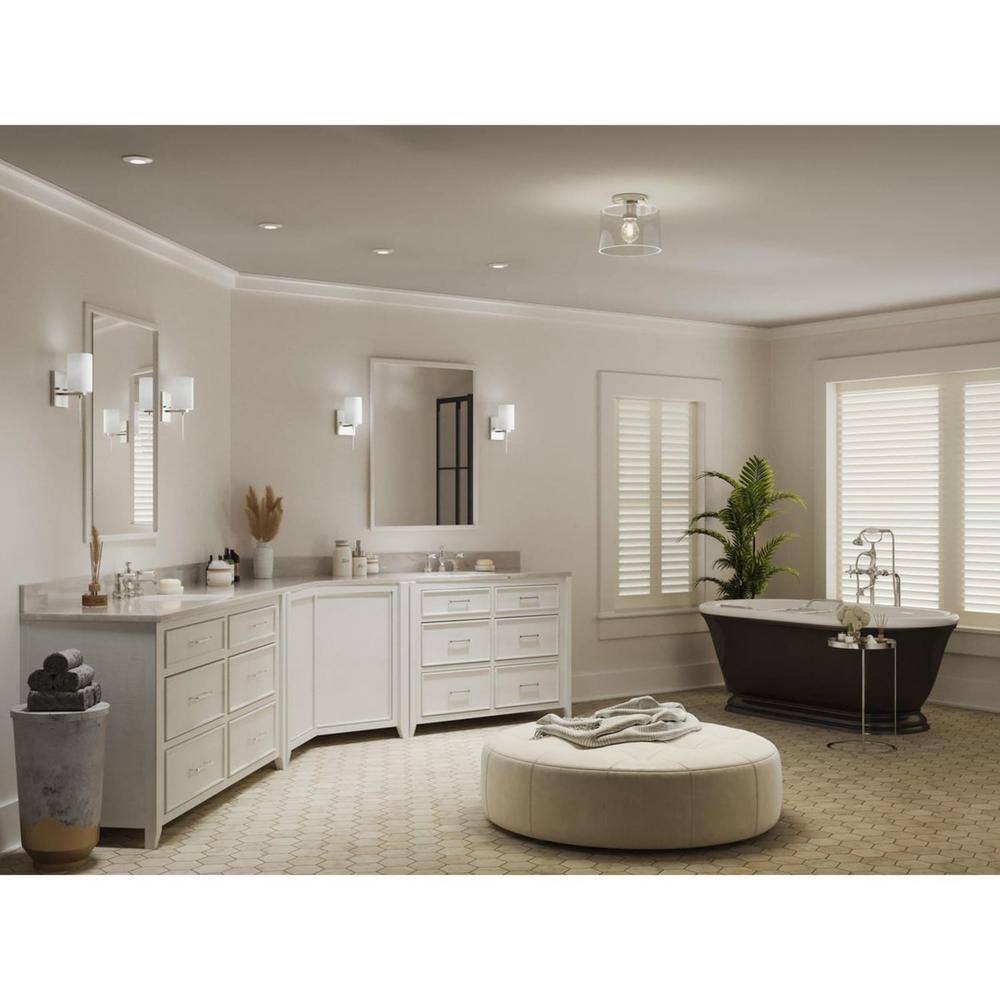 Adley Polished Nickel and Clear Glass Flush Mount Light