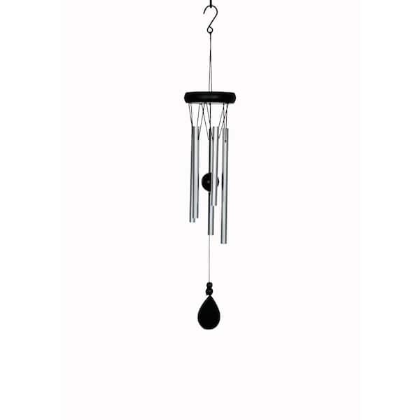 Ashman Online 20 in. Large Deep Tone Symphony Silver Wind Chimes with 5 Copper Vein Tubes for Patio, Garden, Indoor and Outdoor