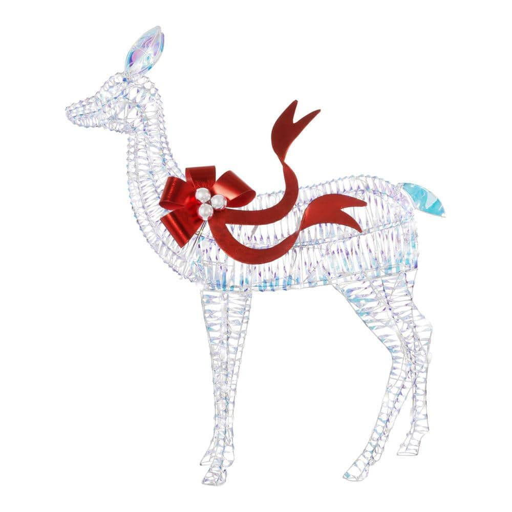 Home Accents Holiday 4 ft. Iridescent Twist LED Iridescent Reindeer ...