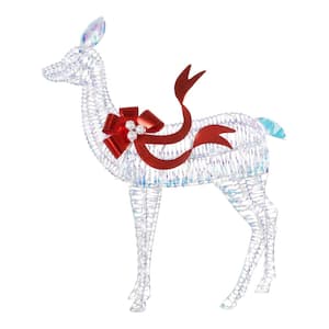 4 ft. Iridescent Twist LED Iridescent Reindeer Holiday Yard Decoration