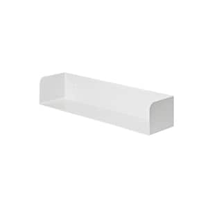 SHOWCASE 23.6 in. x 5.9 in. x 4.5 in. White Steel Decorative Wall Shelf with Brackets