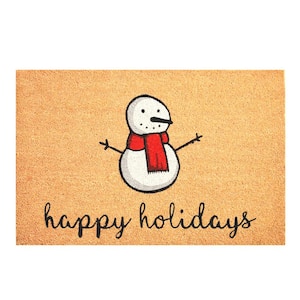 Happy Snowman Doormat 24'' x 36''