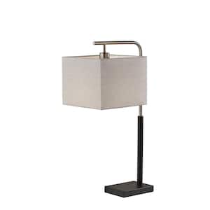Flora 26.5 in. Black and Brushed Steel Table Lamp
